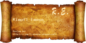 Rimpfl Emese névjegykártya